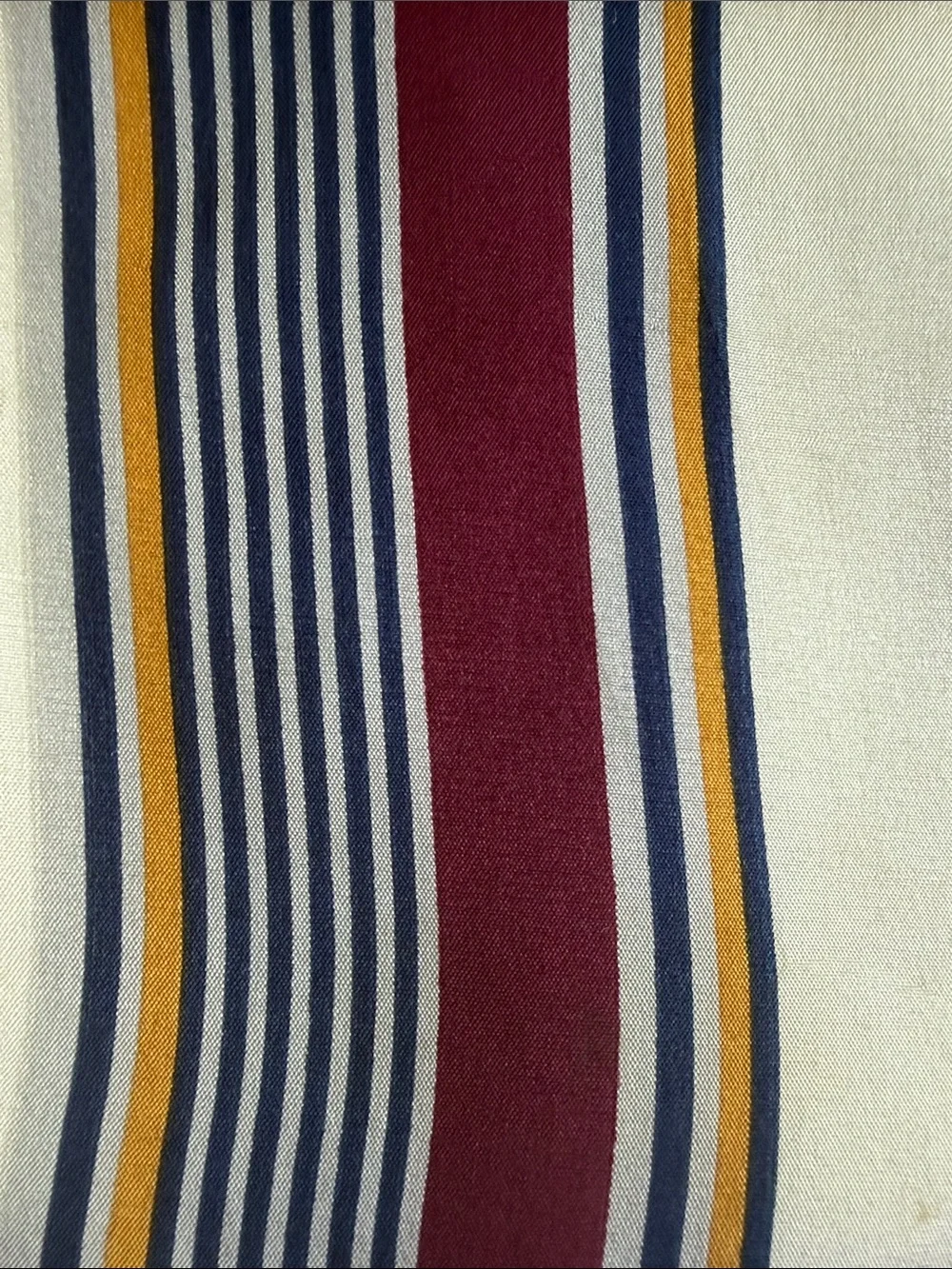 VTG Silk w/Wool lining Striped Opera Double-face Scarf Cream & Burgundy 1970s